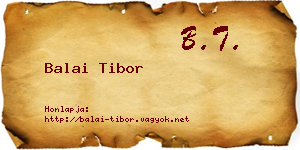 Balai Tibor névjegykártya